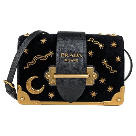 prada cahier stars real real|Prada Cahier Moon Stars Celestial Astrology Black & Gold.